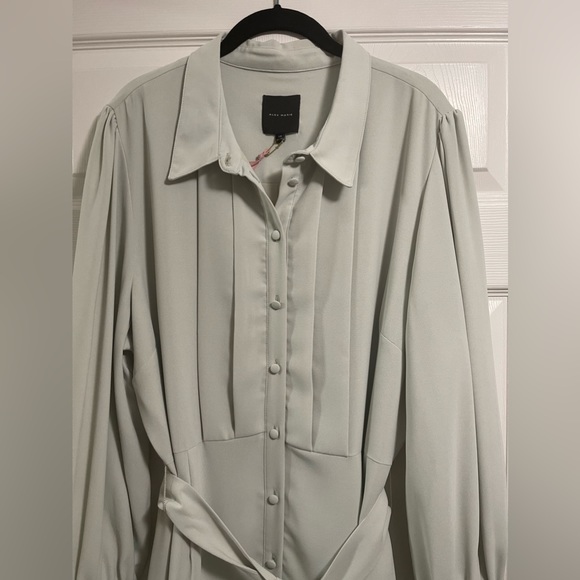 Alex Marie Women’s Jesse Long Sleeves Tie Waist Tiered Pleated Shirt Dress Sz 18 - Picture 3 of 14